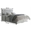 Kép 3/6 - FONDA Boxspring franciaágy 180x200 cm - Világosszürke Mono 244