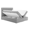 Kép 4/6 - FONDA Boxspring franciaágy 160x200 cm - Világosszürke Mono 244