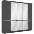 Kép 1/3 - BOSS 225 cm nyílóajtós gardrób 3 TÜKÖRREL - Matt Sötétszürke / Artisan Tölgy
