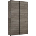 Kép 1/3 - FŐNIX 134 cm tolóajtós gardrób - Sötét Katthult / Fekete profil