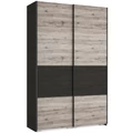 Kép 1/3 - FŐNIX 154 cm tolóajtós gardrób - Nero / San Remo / Fekete profil