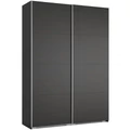 Kép 1/3 - FŐNIX 174 cm tolóajtós gardrób - Nero / Szürke profil