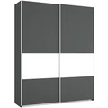 Kép 1/3 - FŐNIX 194 cm tolóajtós gardrób - Matt Sötétszürke / Rusztik Fehér / Szürke profil