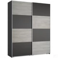 Kép 1/3 - FŐNIX 194 cm tolóajtós gardrób - Nero / Katthult / Szürke profil