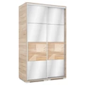Kép 1/2 - MIRROR 120 cm tükrös tolóajtós gardrób - Sonoma Tölgy / Magasfényű Sonoma Tölgy betét