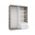 Kép 2/2 - MIRROR 160 cm tükrös tolóajtós gardrób - San Remo / Magasfényű San Remo betét