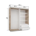 Kép 2/4 - MIRROR 180 cm tükrös tolóajtós gardrób - VÁLASZTHATÓ SZÍNEKBEN