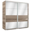 Kép 1/2 - MIRROR 200 cm tükrös tolóajtós gardrób - Canyon Tölgy / Magasfényű Canyon Tölgy betét