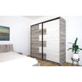 Kép 3/3 - STONE 200 cm tolóajtós gardrób - San Remo / Fehér Tölgy / Fekete profil