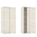 Kép 1/7 - Tolóajtós Gardrób Sarokelem 4db polccal 100 cm  - Krém Sonoma