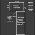 Kép 3/7 - Tolóajtós Gardrób Sarokelem 4db polccal 100 cm  - Rusztik Fehér