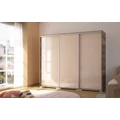 Kép 2/3 - BOND 239 cm magasfényű gardrób - Canyon Tölgy / Magasfényű Beige üveg