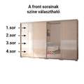 Kép 3/4 - BOND 318 cm magasfényű gardrób 1 TÜKÖRREL - VÁLASZTHATÓ SZÍNEKBEN