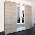 Kép 1/3 - NÁPOLY 240 cm nyílóajtós gardrób - Sonoma Tölgy / Rusztik Fehér