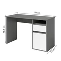 Kép 3/4 - BILI számítógépasztal - Sötétszürke grafit / Fehér (394847)