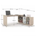 Kép 3/3 - DALTON 2 NEW Sarok PC asztal polccal - sonoma tölgyfa/fehér