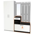 Kép 3/4 - AMSTERDAM előszobafal 1+2+3-as elem összeállítás - Nero / Bianco