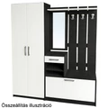 Kép 2/2 - AMSTERDAM előszobaszekrény 1. elem - Nero / Bianco