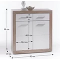 Kép 2/2 - CANCAN NEW 2T-2SK 2 ajtós 2 fiókos komód - Sonoma Tölgy / Fehér