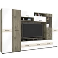Kép 1/6 - HAVANNA nappali szekrénysor 345 cm - Sötét Justus Tölgy / Magasfényű Fehér