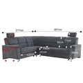 Kép 2/14 - SANTIAGO sarokülő ágyfunkcióval és ágyneműtartóval - Matrix 17 szürke - BALOS(2SK-RE-3F)