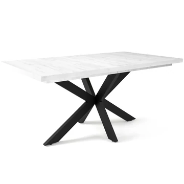 DOROTHY asztal 160(+40)cm - Fehér Tölgy / Fekete