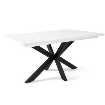 DOROTHY asztal 160(+40)cm - Rusztik Fehér / Fekete