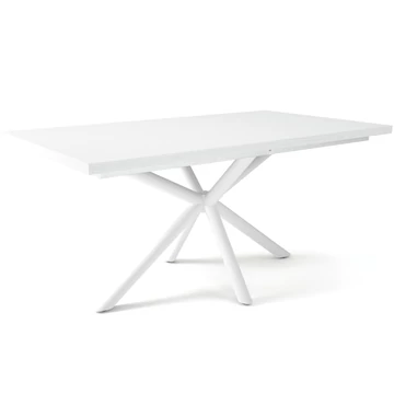 SUZY asztal 160(+40)cm - Rusztik Fehér (Erezett Fehér) / Fehér