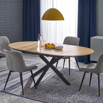 ACORD 120(+80)cm körasztal - Natúr / Fekete