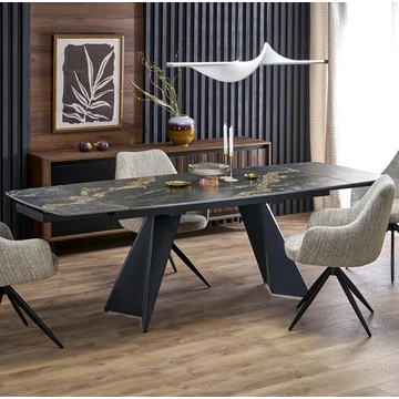ARMANI asztal 165(+76)cm - Fekete márvány