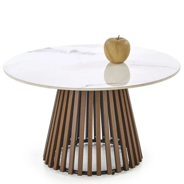 CARINA dohányzóasztal - Bézs márvány / Dió