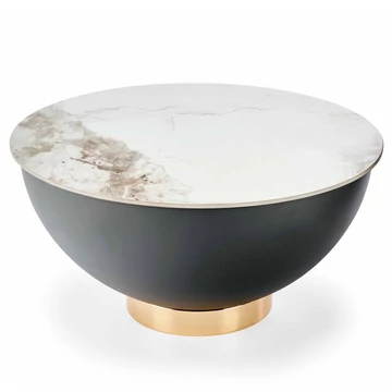 CECILIA dohányzóasztal - Fehér márvány / Szürke