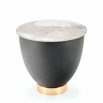 CECILIA S dohányzóasztal - Fehér márvány / Szürke