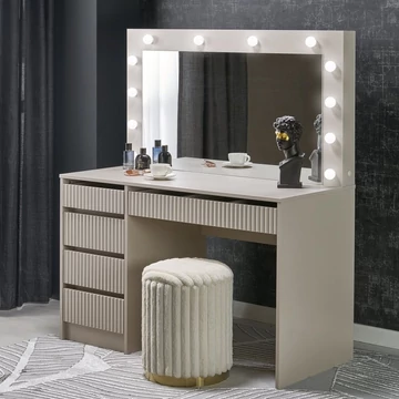 HOLLYWOOD 2 XL fésülködőasztal LED világítással - Kasmír