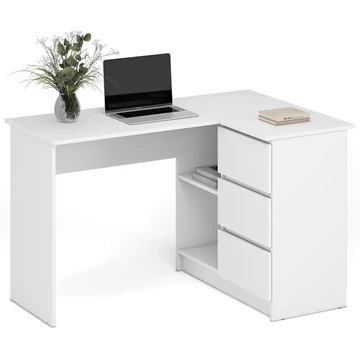 BEGA sarok íróasztal - Fehér