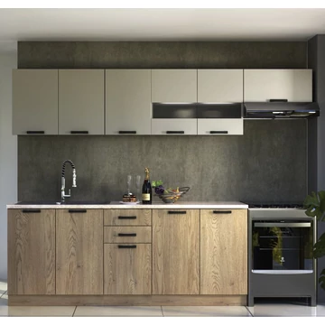 PERLA 260 konyhabútor / Kasmír - Cremona Tölgy / Szürke (PERŁA)