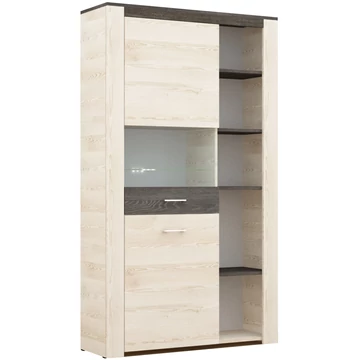 BREMA B-2 110-es vitrines elem LED világítással - Krém Sonoma / Canterbury