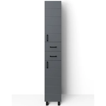 MART 30F2 álló fürdőszoba szekrény (2 ajtós 2 fiók) - Matt Sötét Szürke (MB30F2X)