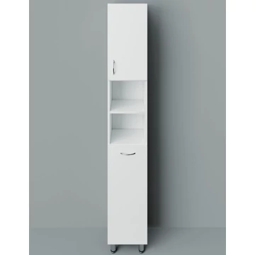 STANDARD 30SZ álló fürdőszoba szekrény (1 ajtó 1 bukó szennyestartó) -Fényes Fehér (SB30SZ)
