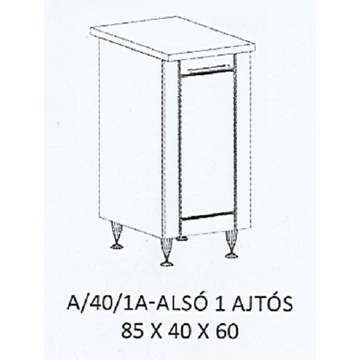 ALÍZ A/40/1A-ALSÓ 1 ajtós munkalapos elem - JOBBOS