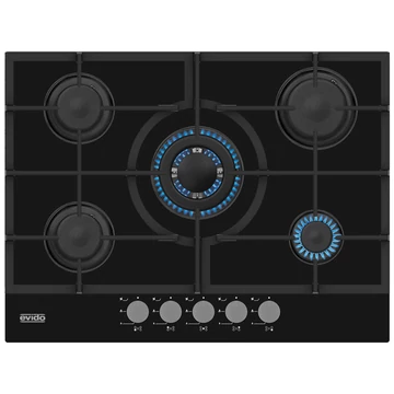 EVIDO MURANO 70B gáz főzőlap WOK égővel, fekete, 70cm (TGEMU_7B)
