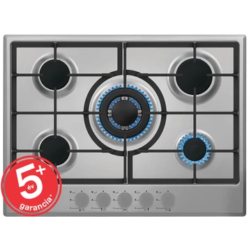EVIDO VALEO 70X gáz főzőlap WOK égővel, inox, 70 cm, öntöttvas edénytartók