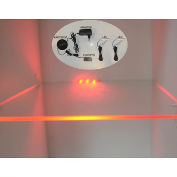 Cama ledsor 2 üvegpolchoz, piros