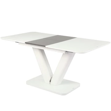 HEKTOR asztal 120(+40)cm - Fehér / Szürke
