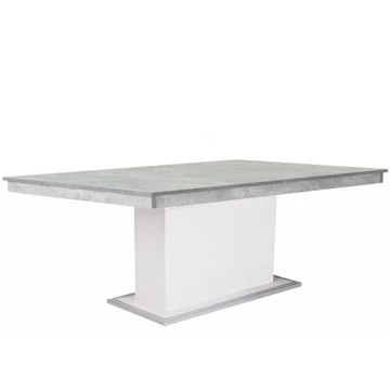 FLÓRA asztal 200(+50)cm - Beton / Fehér