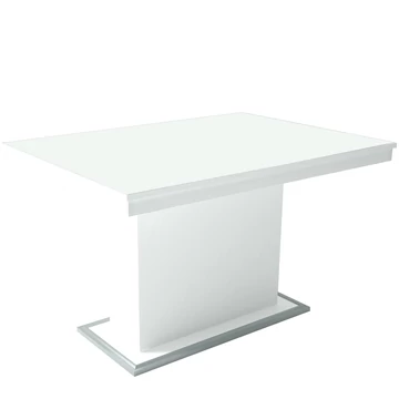 FLÓRA PLUSZ asztal 120(+40)cm - Rusztik Fehér / Magasfényű Fehér
