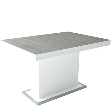 FLÓRA PLUSZ asztal 120(+40)cm - Rusztik Fehér / Magasfényű Katthult