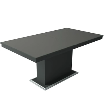FLÓRA PLUSZ asztal 160(+40)cm - Matt Sötétszürke / Magasfényű Antracit