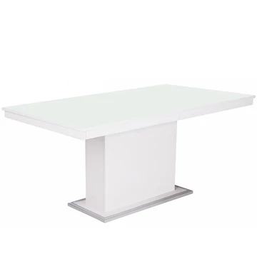 FLÓRA PLUSZ asztal 160(+40)cm - Rusztik Fehér / Magasfényű Fehér