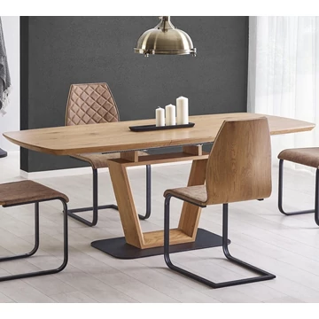 BLACKY asztal 160(+60)cm - Arany Tölgy / Fekete